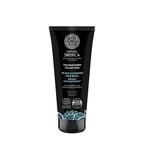 Natura Siberica Mascarilla Facial Negra Brillo en la Piel para Piel Seca y Apagada 80ml